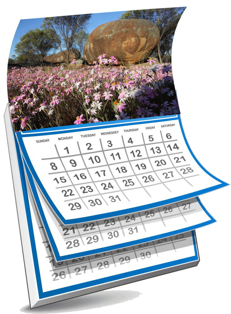 3d graphic events calendar